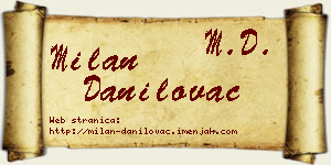 Milan Danilovac vizit kartica